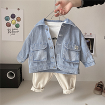 2021 new autumn boys denim coat children Spring and Autumn Korean foreign style baby Top casual jacket tide