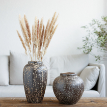 ladylike Chinese style pottery pot flower pot creative personality pottery pot dry flower vase water culture ceramic Zen ornaments