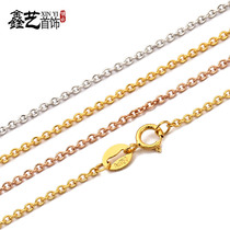 Gold Necklace 18k Round O Shaped AU750 Color Gold Rose Gold Platinum Gold Lock Bone Chain Woman Kgold Necklace