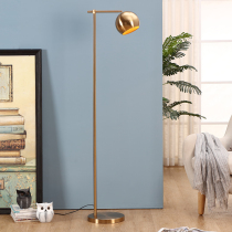 Floor lamp Light luxury American living room bedroom Copper simple postmodern floor lamp Creative vertical bedside table lamp Nordic