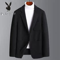 Flowers Playboy bifacial suit mens light and luxury wool suit 100% full wool single West cashmere jacket