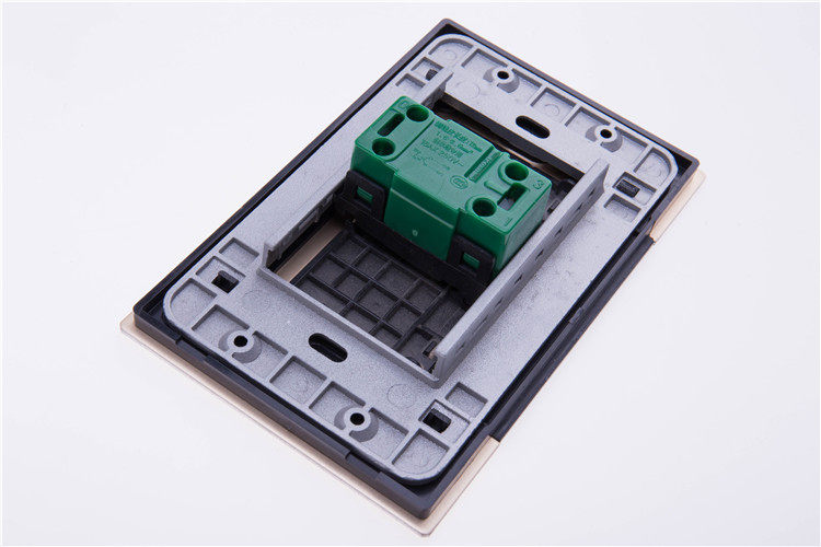 120型开关插座面板轻点开关 铝合金拉丝面板一开单控一开双控面板