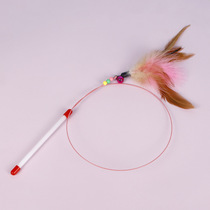 Anchor Recommended Kitty Toys Teasing Cat Stick Wire Bicolor Feather Teasing Cat Stick Interaction Teasing Cat Toy