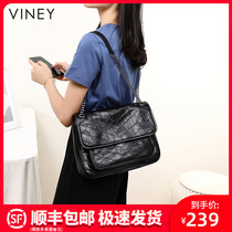 Viney women's bag 2021 new leather autumn winter large capacity shoulder messenger bag trendy 2022 vagabond bag