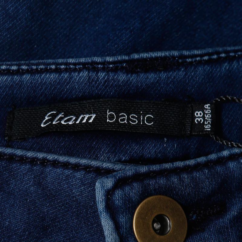 艾格Etam basic2016冬简约时尚高腰加绒紧身牛仔裤16202301348产品展示图1