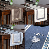 Zen waterproof tea table flag cotton linen tea mat new Chinese table flag cloth Japanese table tea table tea table cloth