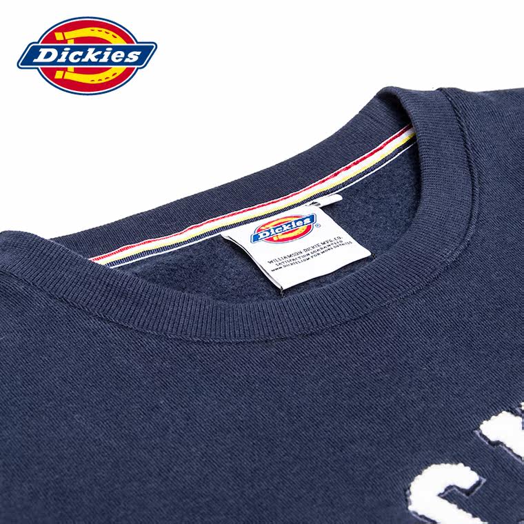 Dickies15秋季新款女装 圆领套头 涤棉抓绒印花卫衣