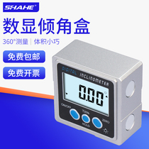 Shahe three and digital dip angle gauge box electronic 360 ° angle ruler with magnetic angle measurement horizontal gauge