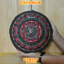 Nepal red copper imitation turquoise green mother Shakyamuni Buddha altar City 28cm diameter