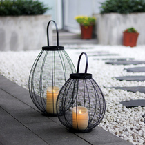 Candlestick ornaments Nordic romantic candlelight iron B & B home hotel decorations outdoor hollow floor candle holder