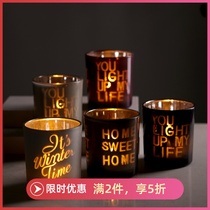 1 slight blemish) Christmas romantic print glass decoration desktop ornaments handmade diy scented candle Cup