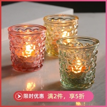 Slight blemish Nordic creative glass candle holder candle Cup bedroom desktop decoration ornaments atmosphere arrangement props
