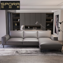 Light luxury leather sofa first layer cowhide Italian Nordic simple down living room small apartment combination Economical whole package