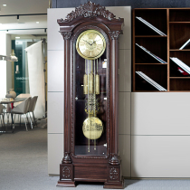 Han time solid wood mechanical floor clock German Hemler movement European style clock time retro standing Bell HG600