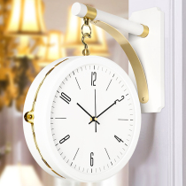 Modern minimalist double-faced clock living room creative pendant bedroom decoration wall clock mute quartz clock HDS03