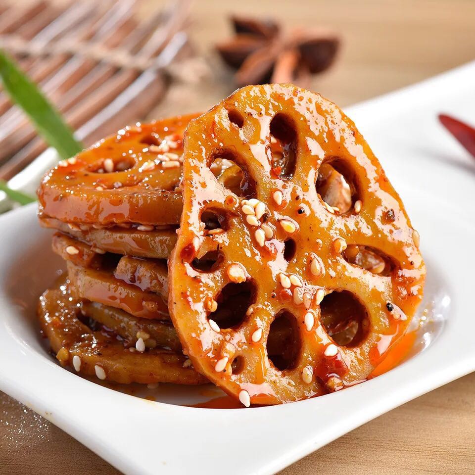 心雨大叔休闲零食四川卤味麻辣素食莲藕片120g特产世界杯网红小吃