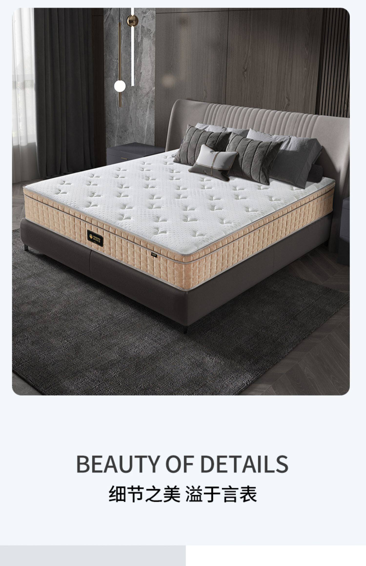 梦神床垫十大品牌天然乳胶床垫五区独袋椰棕席梦思软硬两用莫扎特