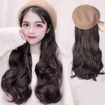 Wig female hair net red winter Bailey hat wig one female fashion long curly hair Big Wave Full Head