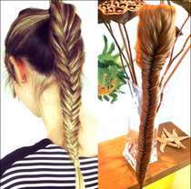 Fish bone braid ponytail wig female twist braid fashion European and American wig anti-real ponytail claw strap inner buckle drawstring