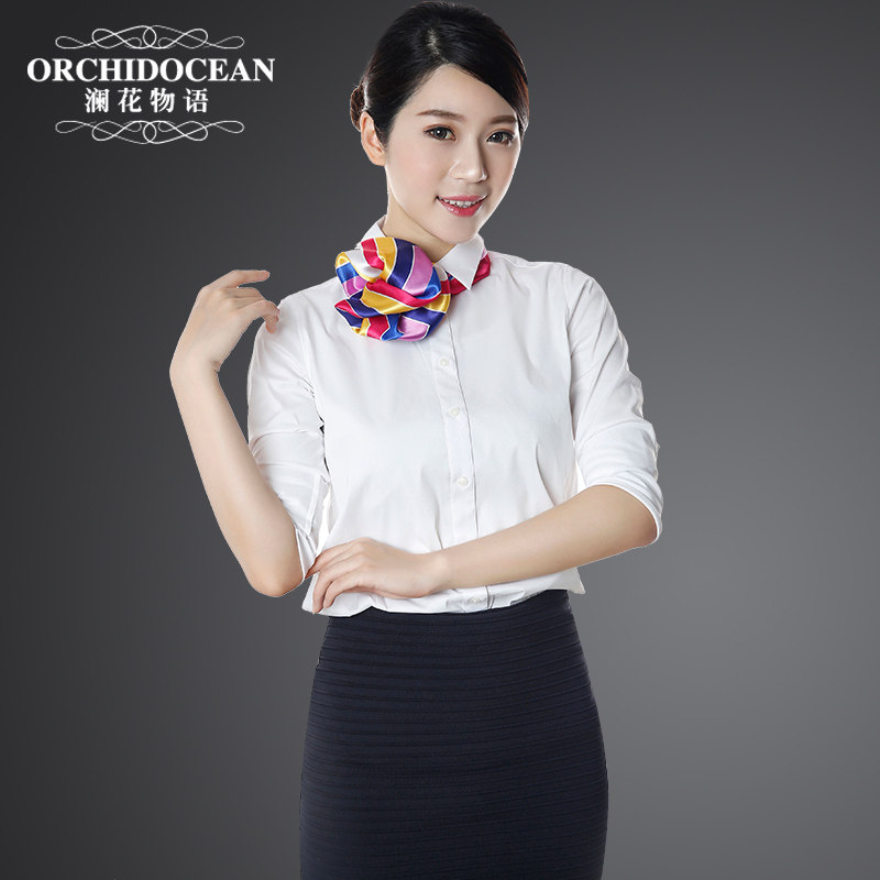 职业小方巾女银行空姐移动上班商务正装夏季装饰工作丝巾韩版百搭