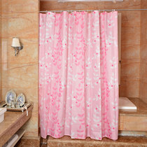 Free installation small fresh thickened polyester cloth thickened waterproof and mildew-proof bathroom shower curtain free perforated telescopic rod set