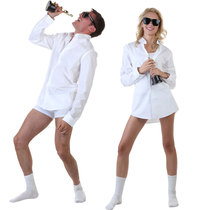 Cosplay Halloween Costumes stage performing costumes adult white sexy shirt suit couples
