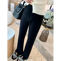 MUKOK2022 spring and autumn drape all-match slim high waist straight trousers design sense slit flared casual pants women