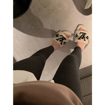 MUKOK solid color leggings womens 2022 new early autumn plus velvet thick outer wear high waist slim bag hip warm pants