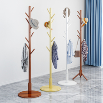 Solid wood vertical cloakclothes rack hanging clothes hanger floor bedroom clothes rack mesh red simple home shelving sturdy