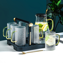 Light luxury glass water family cup Household teacup set Living room Nordic Kettle drinking cup Cup set