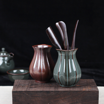 Longquan Celadon tea ceremony accessories Kung Fu tea set Tea tray Tea table tea washing accessories Ebony tea clip Six gentlemen