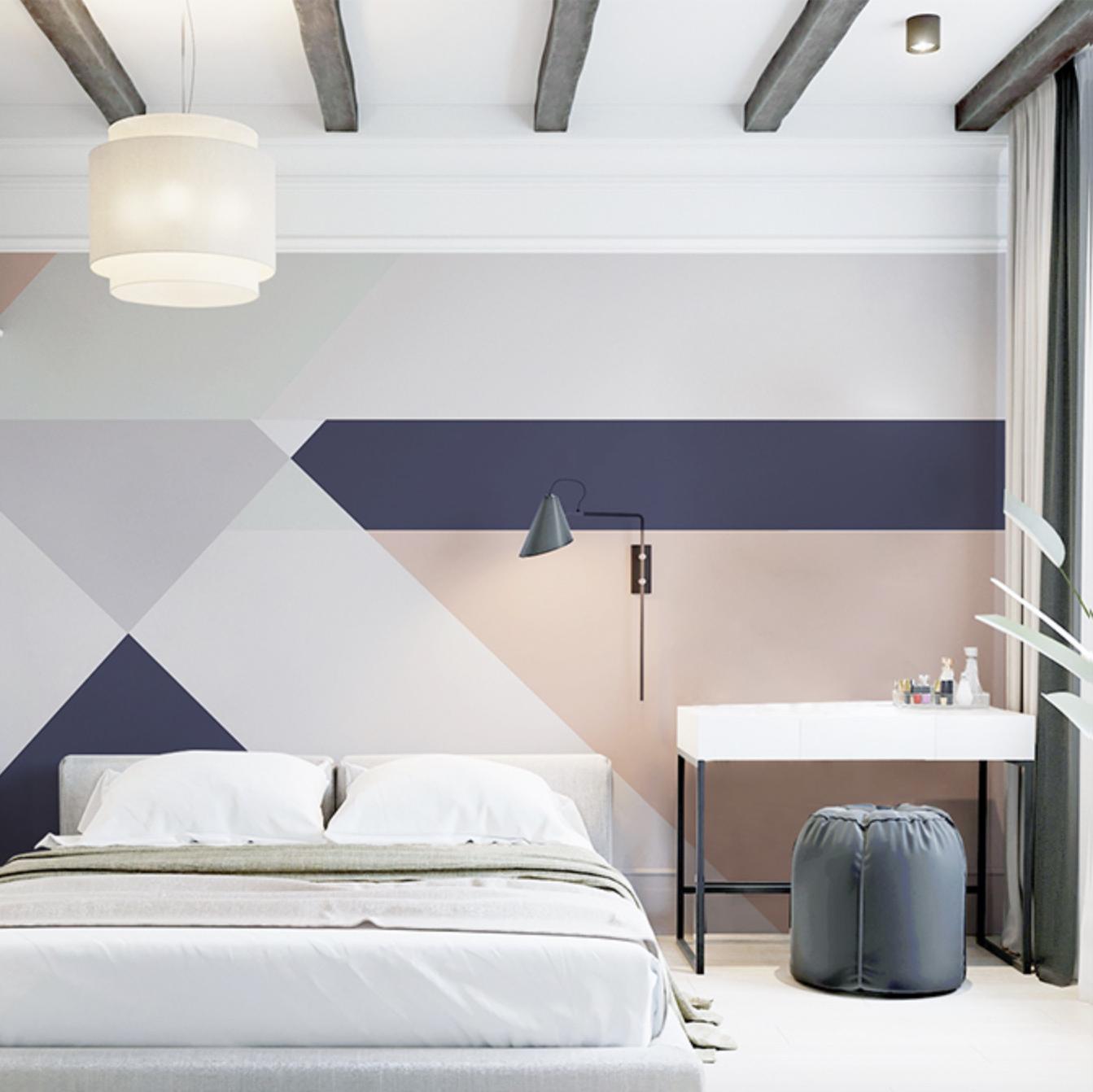 北欧壁纸几何图形墙纸客厅卧室电视背景墙个性创意定制壁画墙布