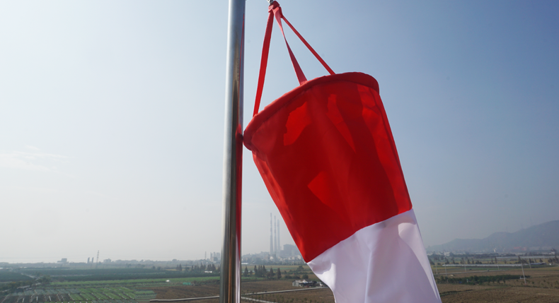 轻质防水型红白相间风向袋风向标风向布袋风向桶油气化专用屋顶