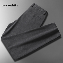 Scrub thickened autumn and winter mens casual pants mens warm slim straight large size Business Monitor pants