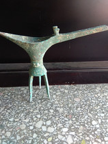 Antique bronze ware Erlitou culture lactating pattern flat bottom eliminating heavy red spots green rust collection antiques