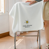 Customized creative high-grade thickened anniversary birthday embroidery five-pointed star confession couple lettering cotton household bath towel
