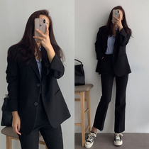 2021 Spring Autumn Style Casual Suit Jacket Woman Han Version Loose Positive Dress Professional Suit Black Net Red Little West Suit