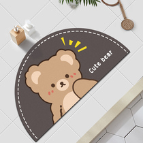 Cartoon diatom mud toilet absorbent floor mat toilet entrance foot mat semi-circular bathroom non-slip mat soil cushion