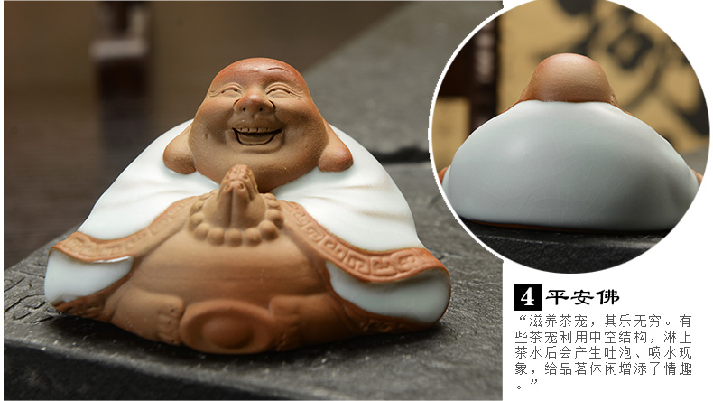 Howe auspicious play tea place your porcelain slice open tea pet handicraft can keep on your up peace Buddha