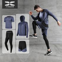 Sport suit Mens tight fit T-shirt speed dry basketball Running gym Night running Football equipment Training clothes Summer thin