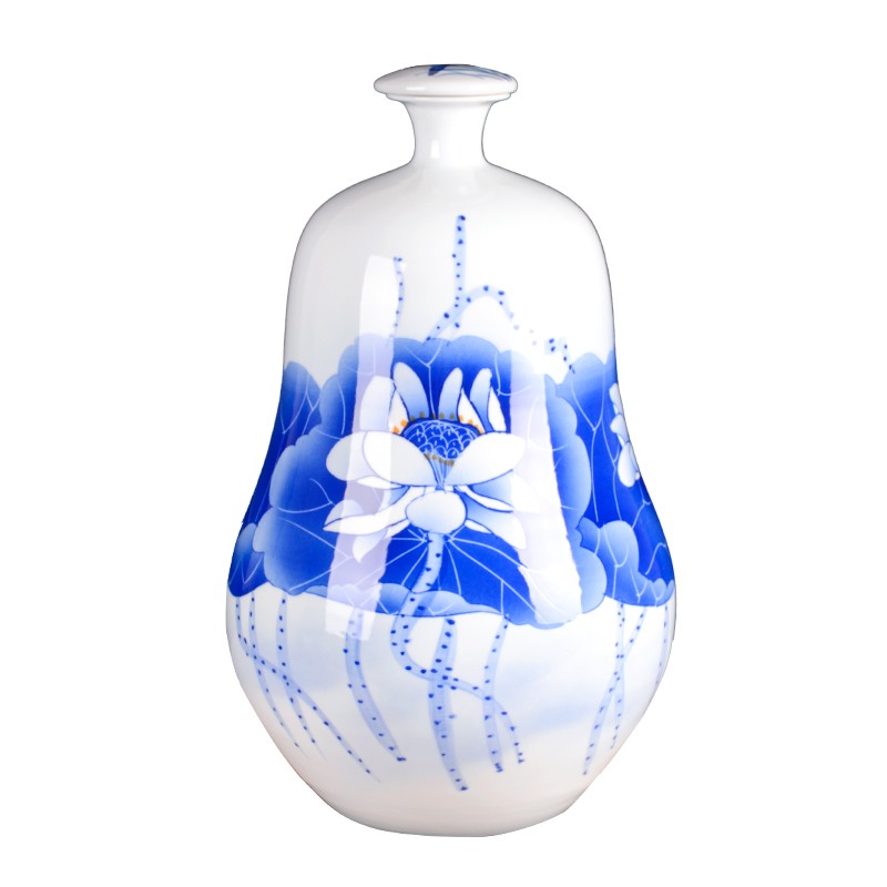 Hand - made bottle bottle is blue and white porcelain of jingdezhen ceramic art sealed jars mercifully bottle wine 15 kg