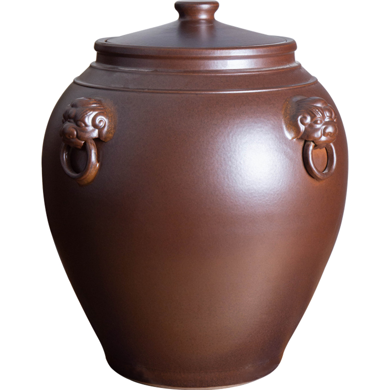 Jingdezhen ceramic it barrel household 50 kg 100 installed with cover face antique tea cylinder seal cylinder storage tank