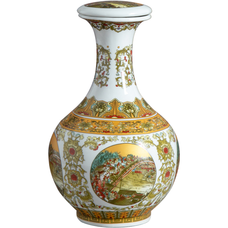 Archaize of jingdezhen ceramic wine jar three catties qingming scroll liquor bottles sealed mercifully wine