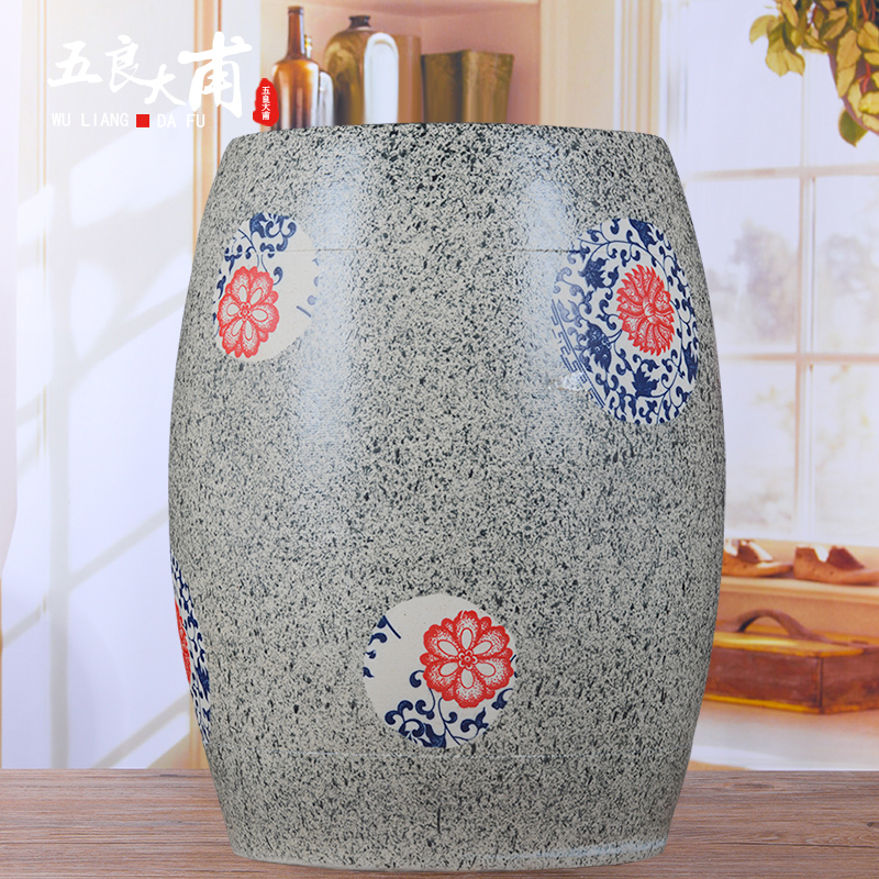 Jingdezhen ceramic ricer box who barrel food as cans 20 jins flour storage cylinder cylinder tank pickle jar
