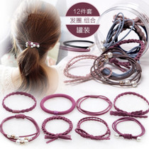 South Korea Wind Sweet hair Hair Rope Headwear Brief Hair Circles Japan-South Korea Zaho Hair Leather Gluten Head Rope Han Style Butterfly Knot 12 pieces