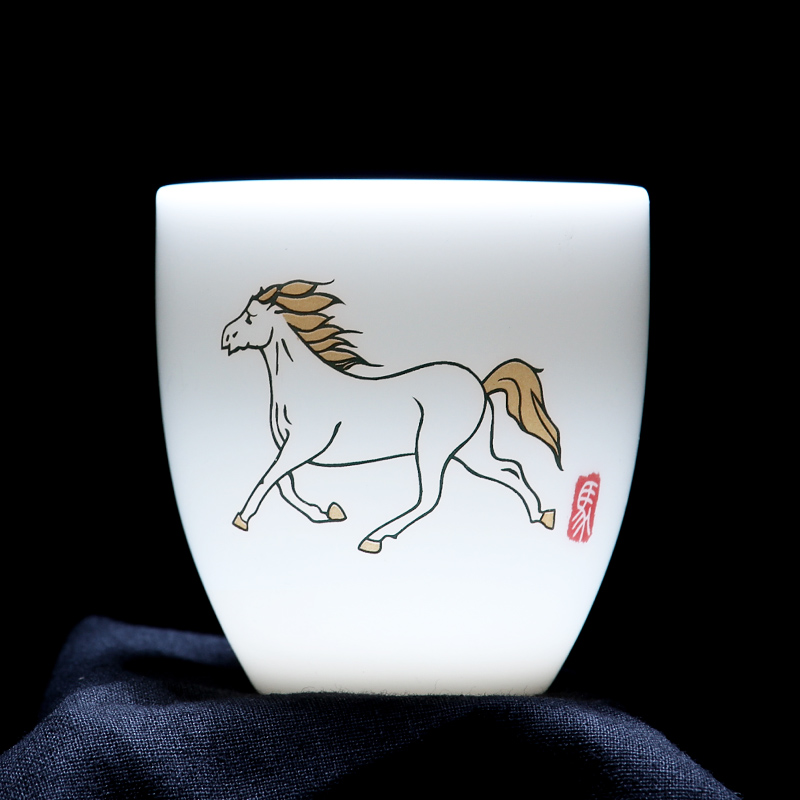 Mingyuan FengTang zodiac dehua white porcelain ivory white perfect cup sample tea cup pu 'er tea cup master CPU