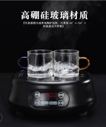 Little glass cup heat household kung fu tea set transparent single master cup upset take 6 pack