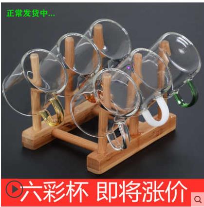 Little glass cup heat household kung fu tea set transparent single master cup upset take 6 pack