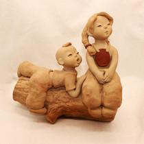 Ceramic Crafts Pure Handmade Clay Pottery Clay Man Family Residence Ornament Character Furnishing Talk Love Wedding Gifts