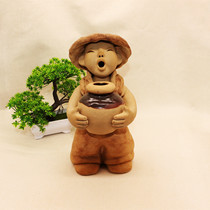 Handmade pottery clay figurines Clay Figure Ceramic Dolls Hotel Decorated Folk Taumen Furnishing with altars